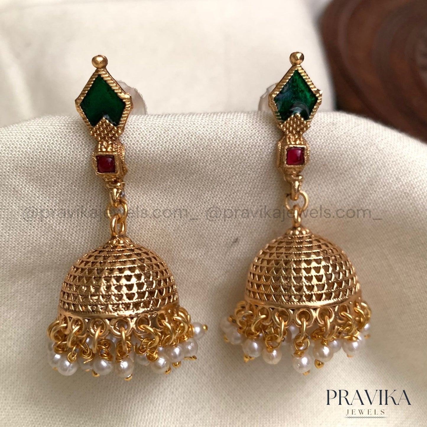Antique Gold Jhumka Earrings AJ10