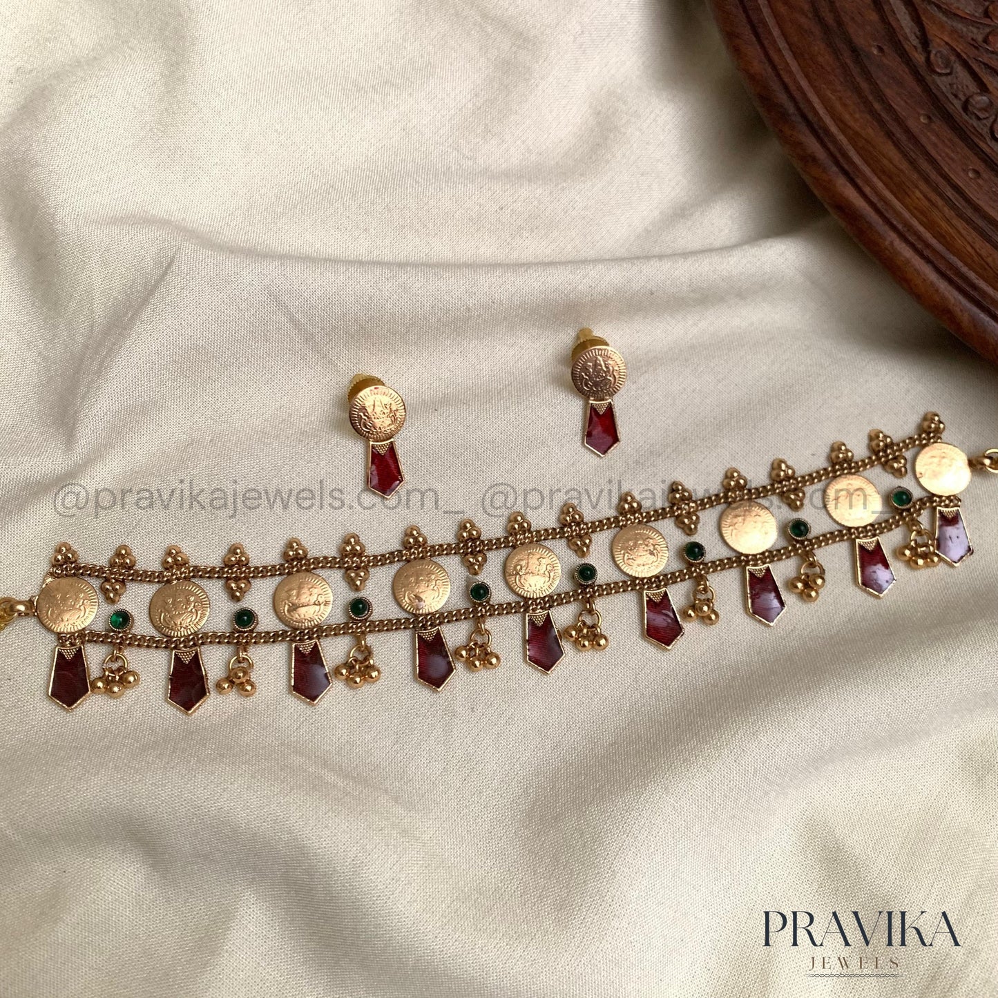 Antique Lakshmi Coin Choker Set AN119