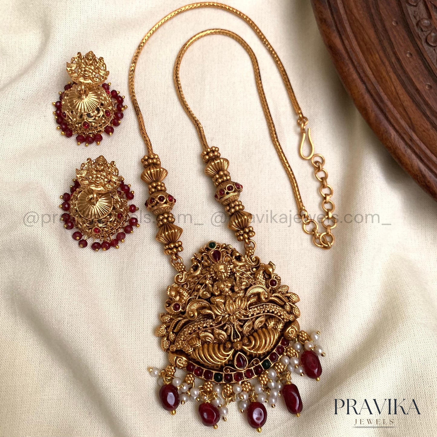 Lakshmi Peacock Antique Temple Necklace Set AN130