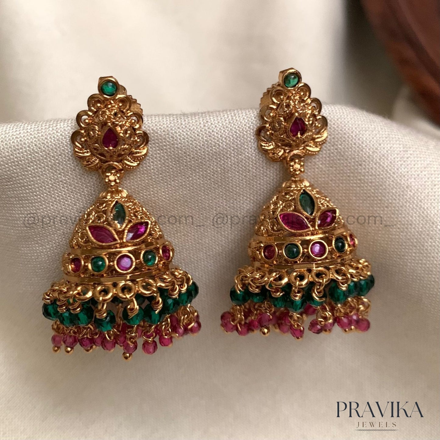 Antique Gold Jhumka Earrings AJ13