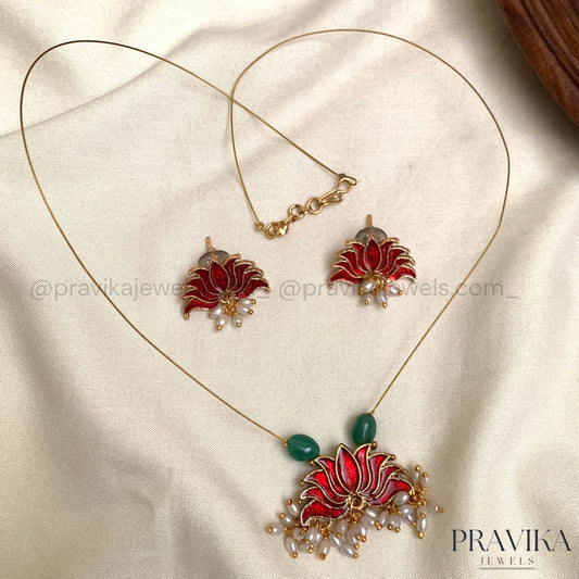 Invisible Lotus Necklace Set IN30