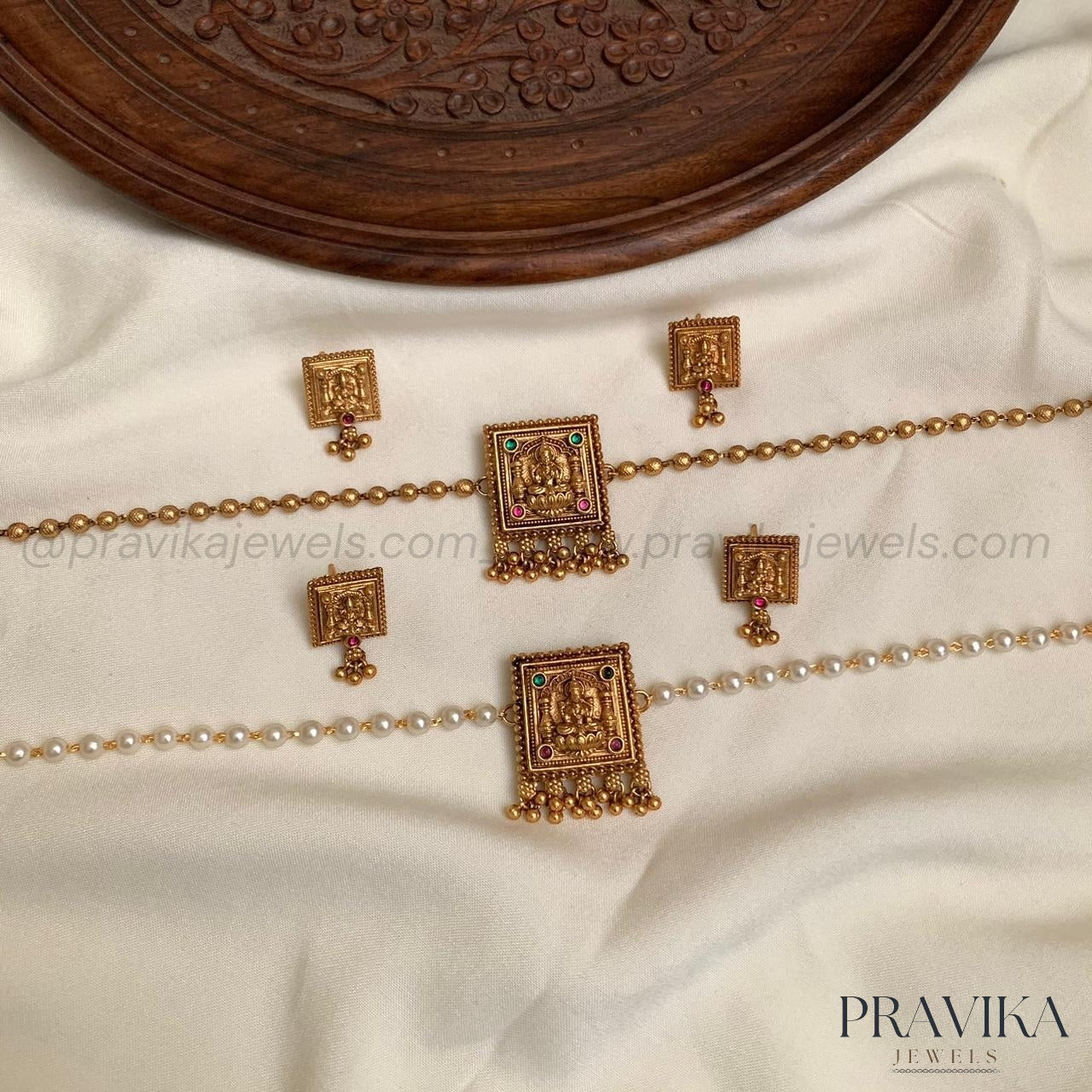 Square Lakshmi Temple Choker Set AN156