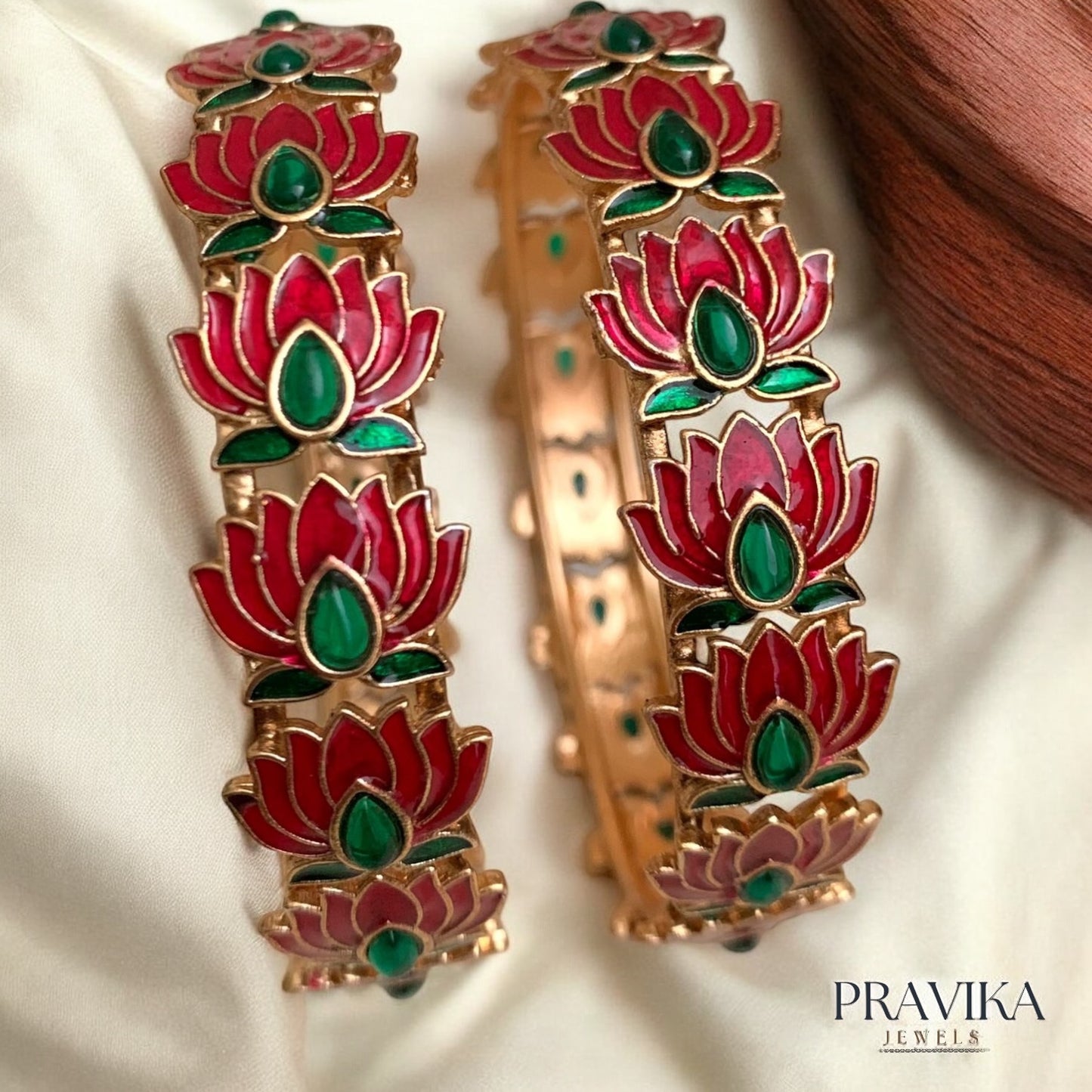 Lotus Meenakari Kada Bangles AB20