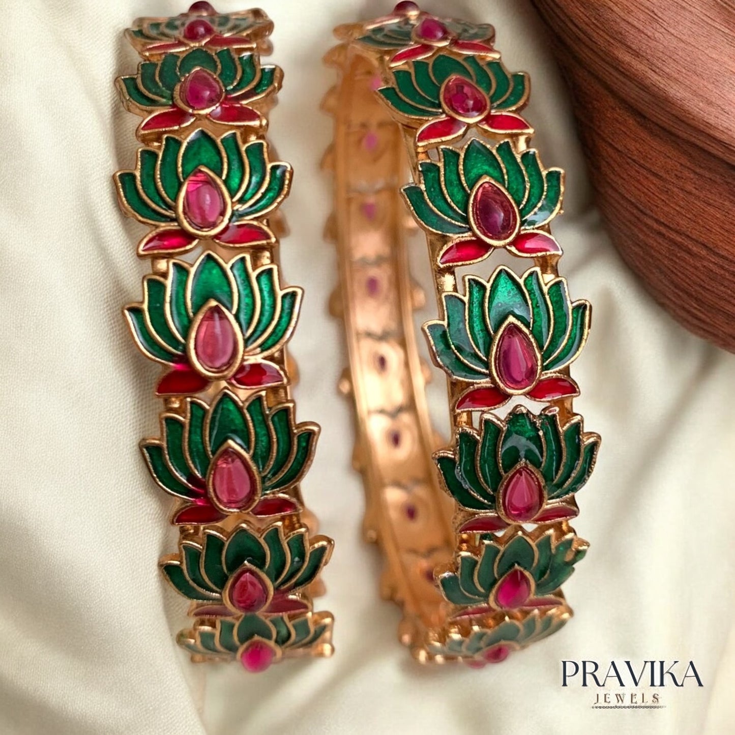 Lotus Meenakari Kada Bangles AB20