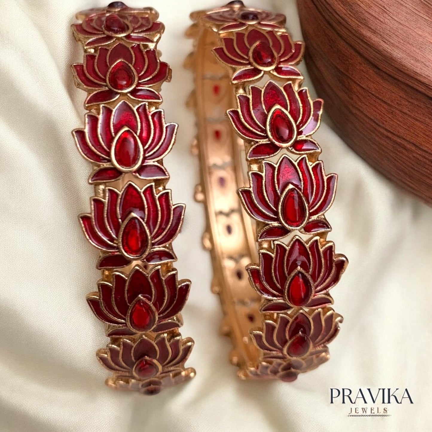 Lotus Meenakari Kada Bangles AB20