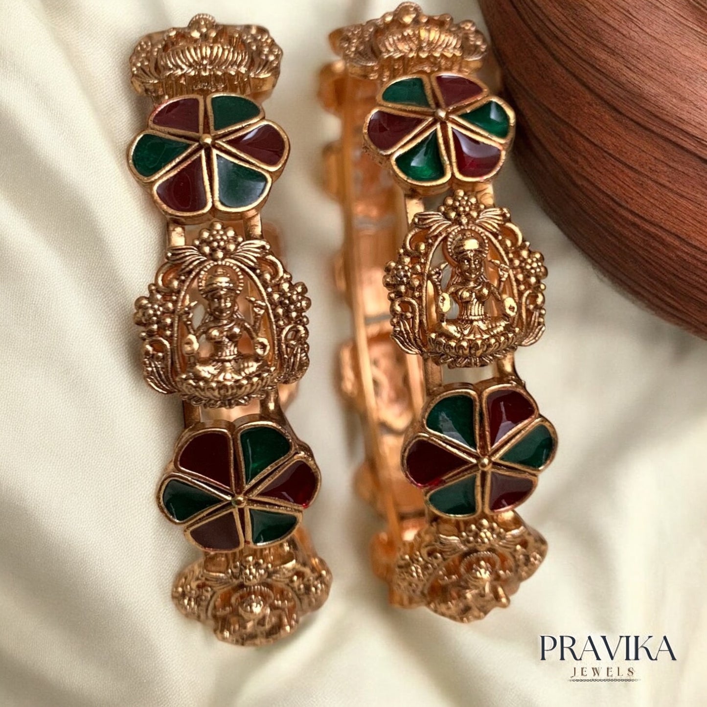 Antique Lakshmi Floral Kada Bangles AB21