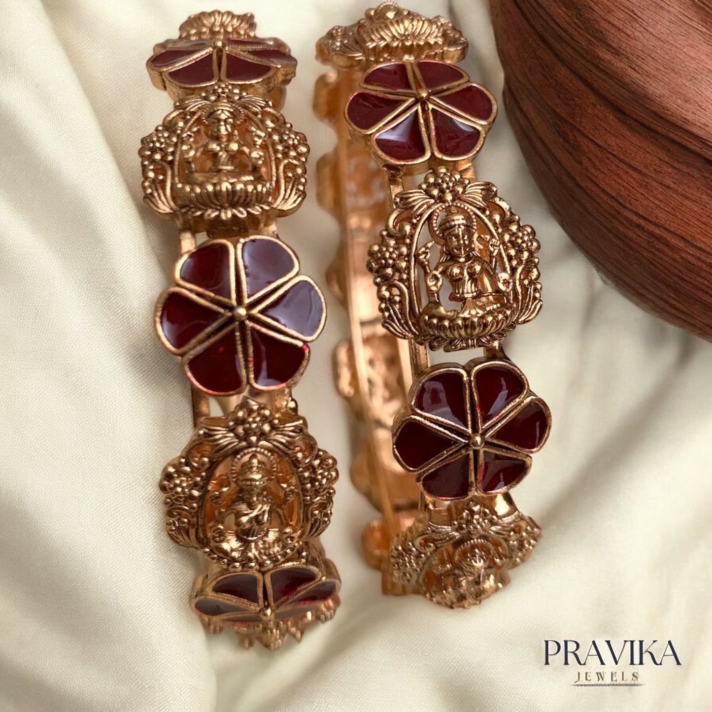 Antique Lakshmi Floral Kada Bangles AB21