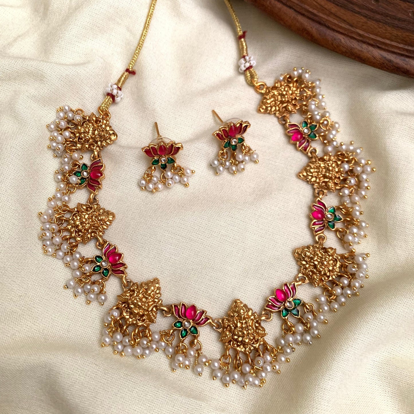 Lakshmi Temple Necklace Set AN107