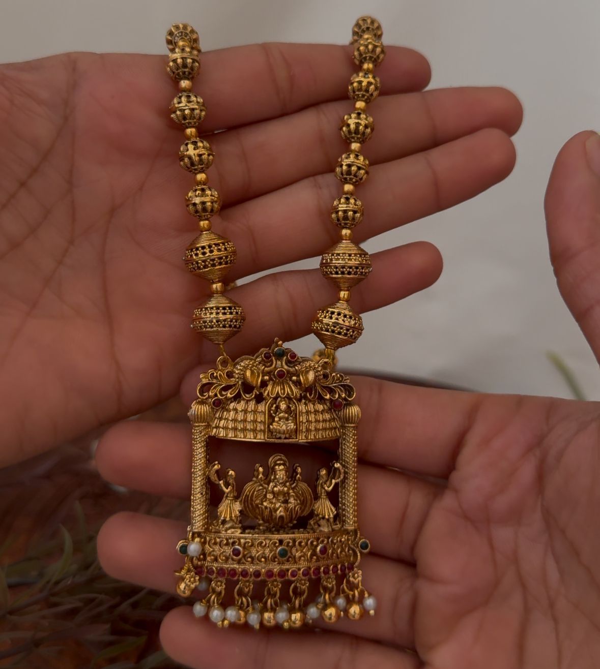 Antique Lakshmi Gold Temple Long Haram LH18