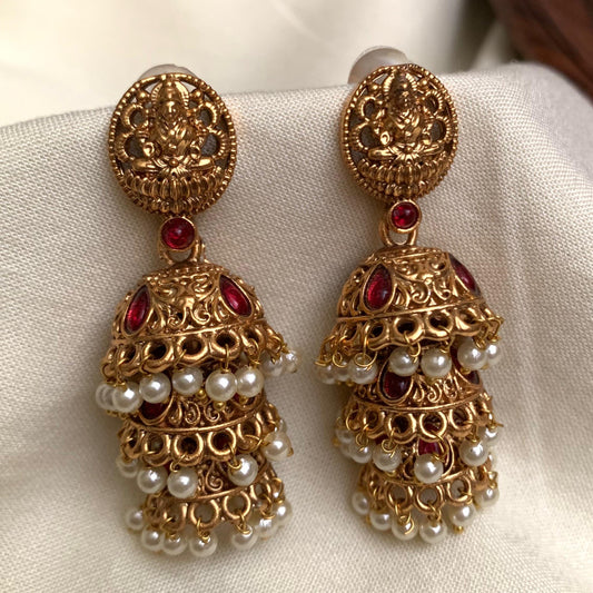 Antique 3-Step Lakshmi Jhumka AJ07