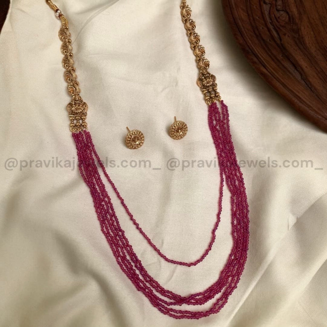 Lakshmi Coin Hidro Beads Haram Set LH12
