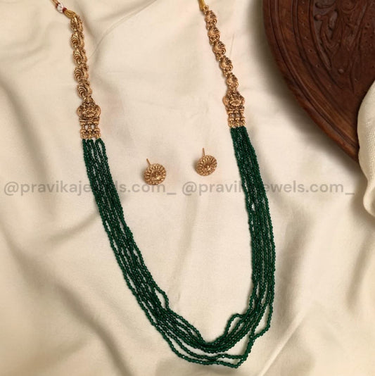 Lakshmi Coin Hidro Beads Haram Set LH12