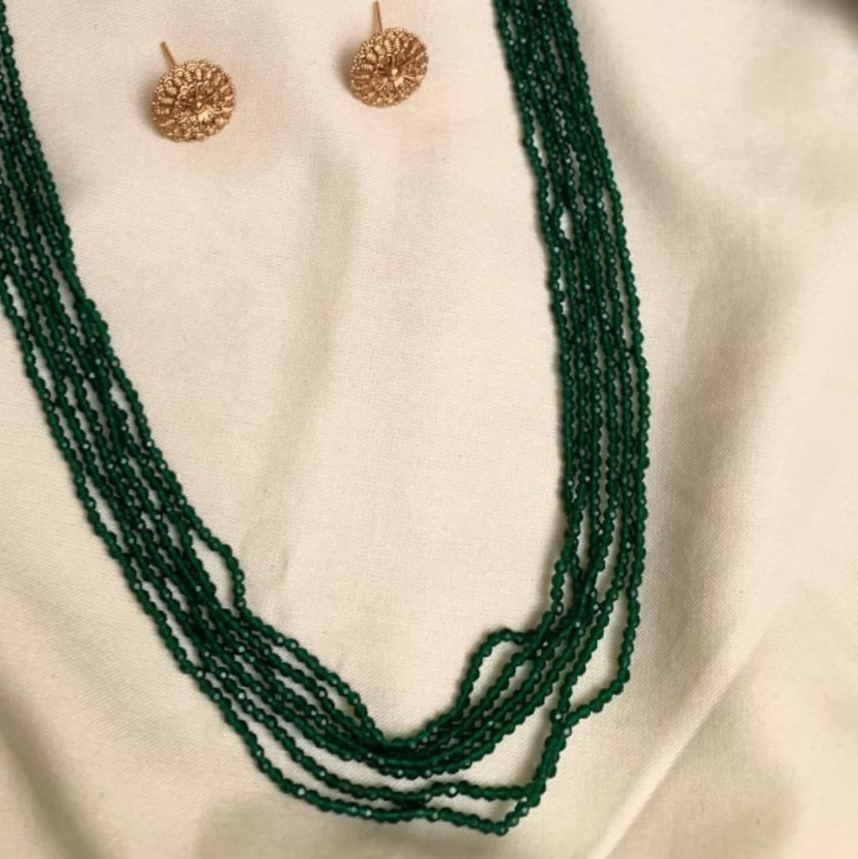 Lakshmi Coin Hidro Beads Haram Set LH12