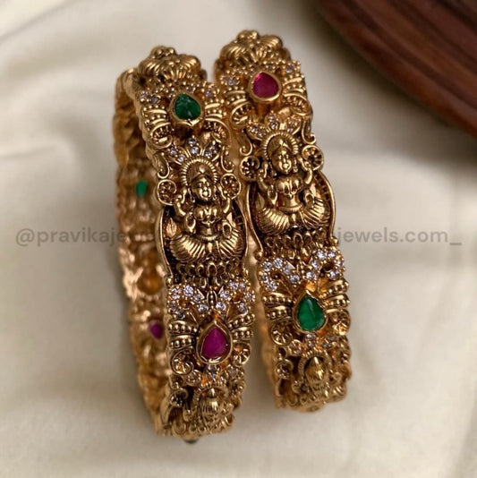 Lakshmi CZ Stone Bangles – Set of 2 AB10