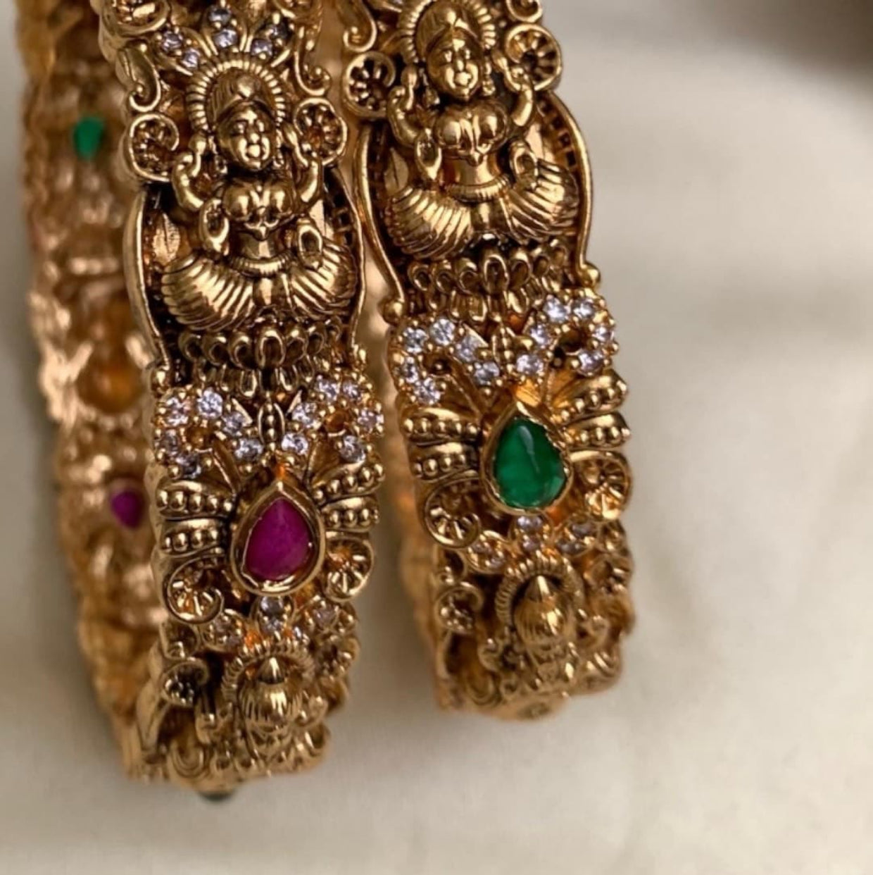 Lakshmi CZ Stone Bangles – Set of 2 AB10