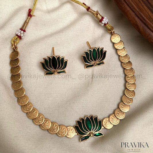 Lotus Coin Necklace Set AN112