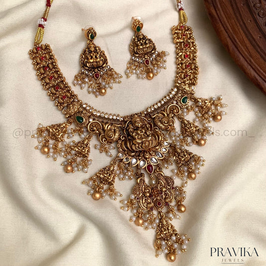 Antique Lakshmi Temple Necklace Set AN113