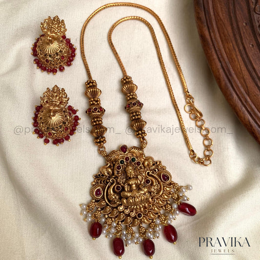 Antique Lakshmi Temple Pendant Set AN128