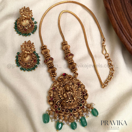Lakshmi Antique Temple Necklace Set AN129