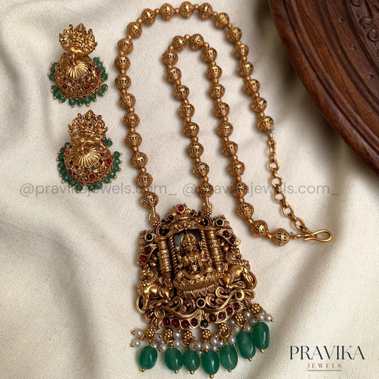 Antique Lakshmi Temple Pendant Set AN123