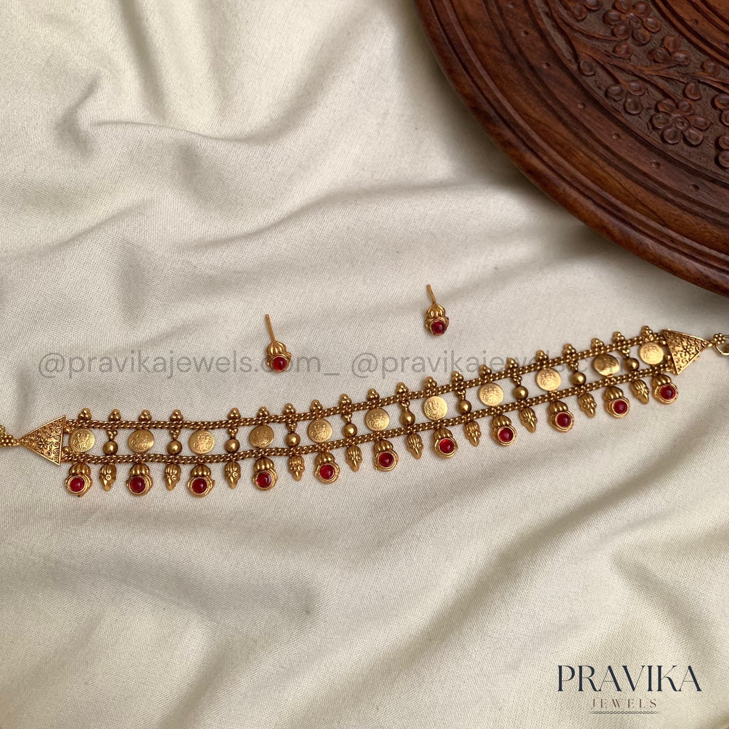 Antique Lakshmi Coin Choker Necklace Set AN132