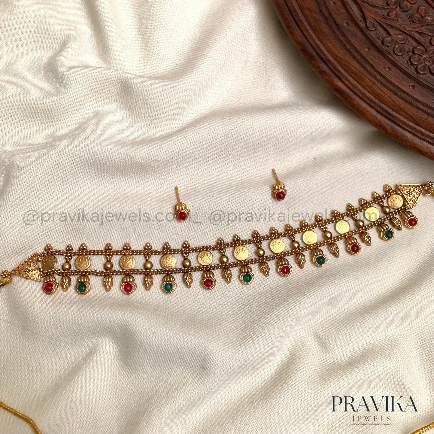 Antique Lakshmi Coin Choker Necklace Set AN132