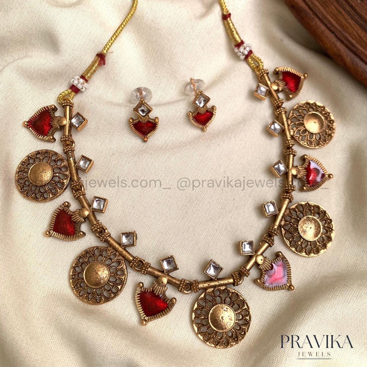 Antique Mirror Coin Necklace Set AN127