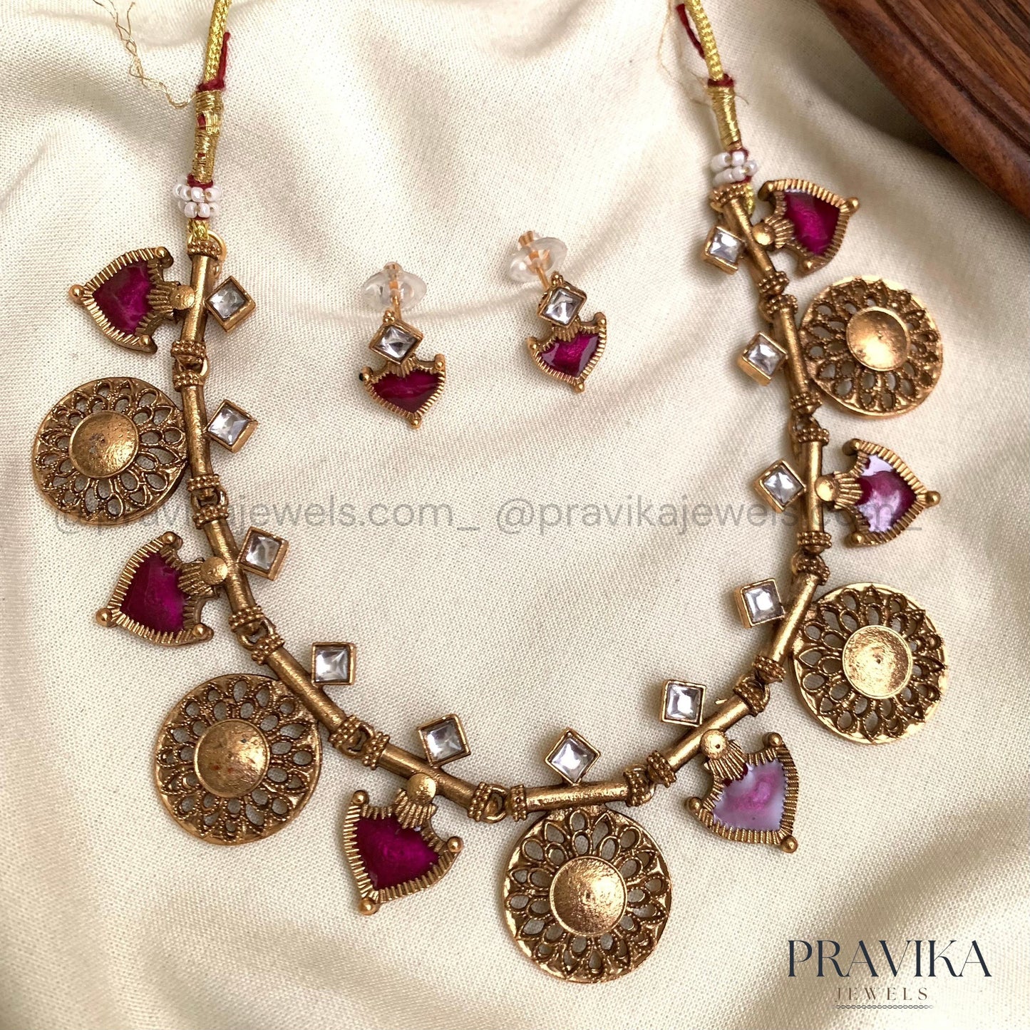 Antique Mirror Coin Necklace Set AN127