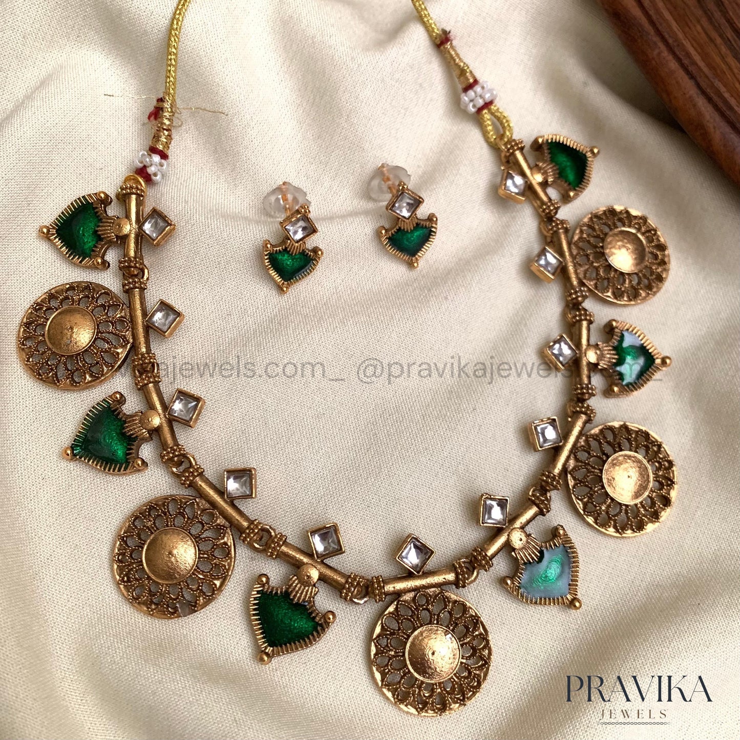 Antique Mirror Coin Necklace Set AN127