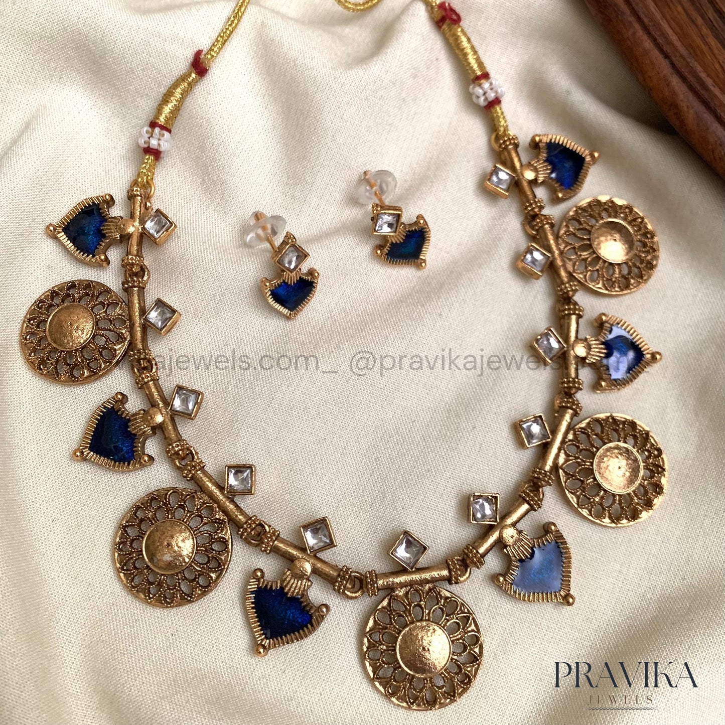 Antique Mirror Coin Necklace Set AN127