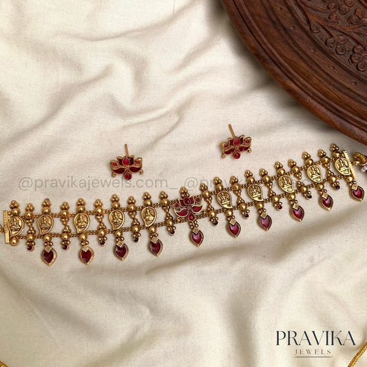 Antique Temple Coin Choker Set AN137