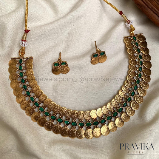 Traditional Temple Double Layer Coin Necklace AN139