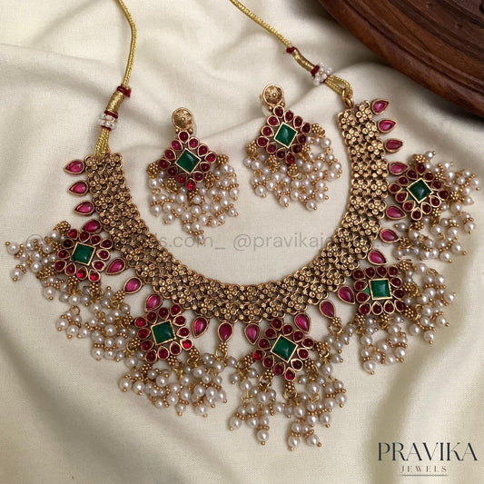 Premium Jadau Choker Set AN142