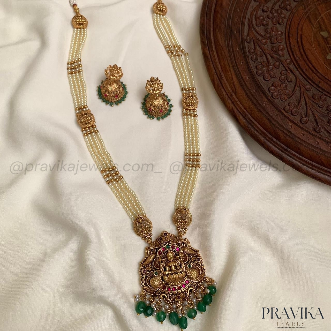 Pearl Beads Lakshmi Long Haram LH31