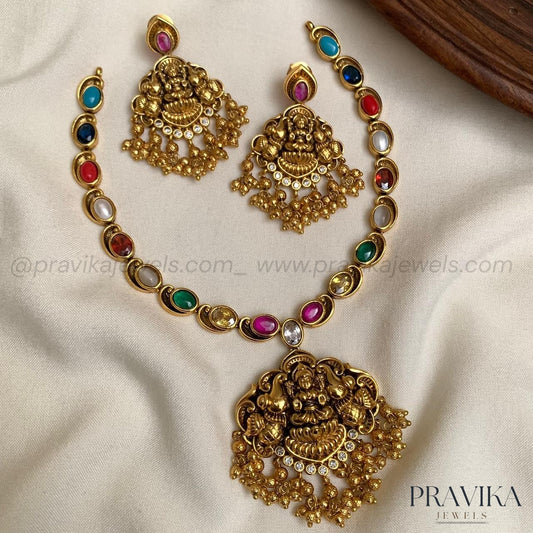 Navaratna Lakshmi Necklace Set AN146