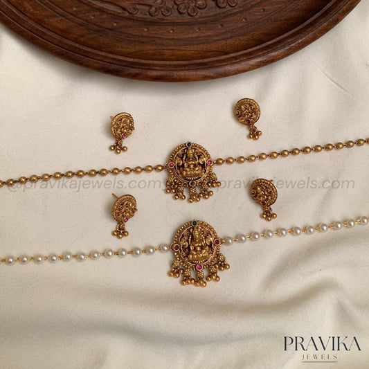 Lakshmi Temple Bead Chain Choker Set AN158