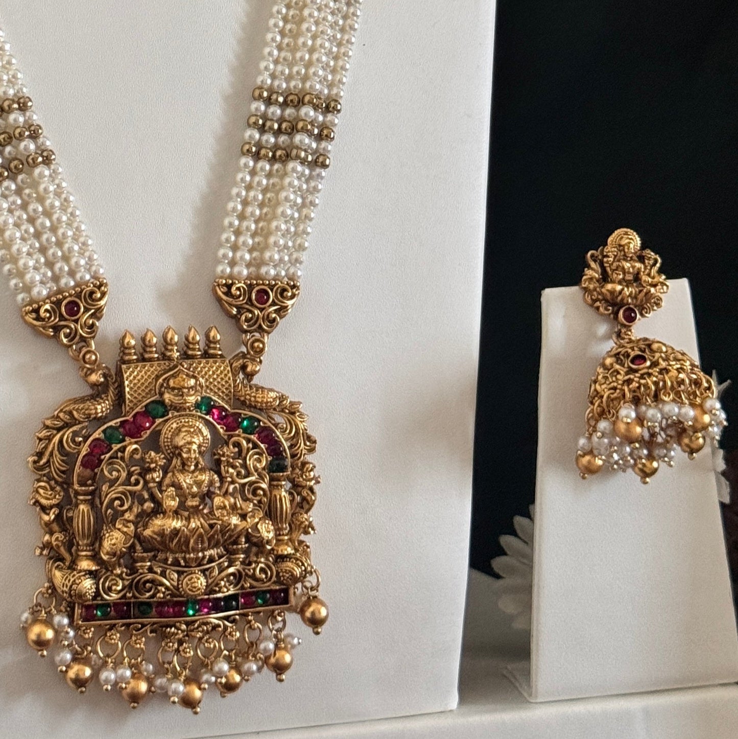 Lakshmi Devi Pearl Temple Haram Set LH15