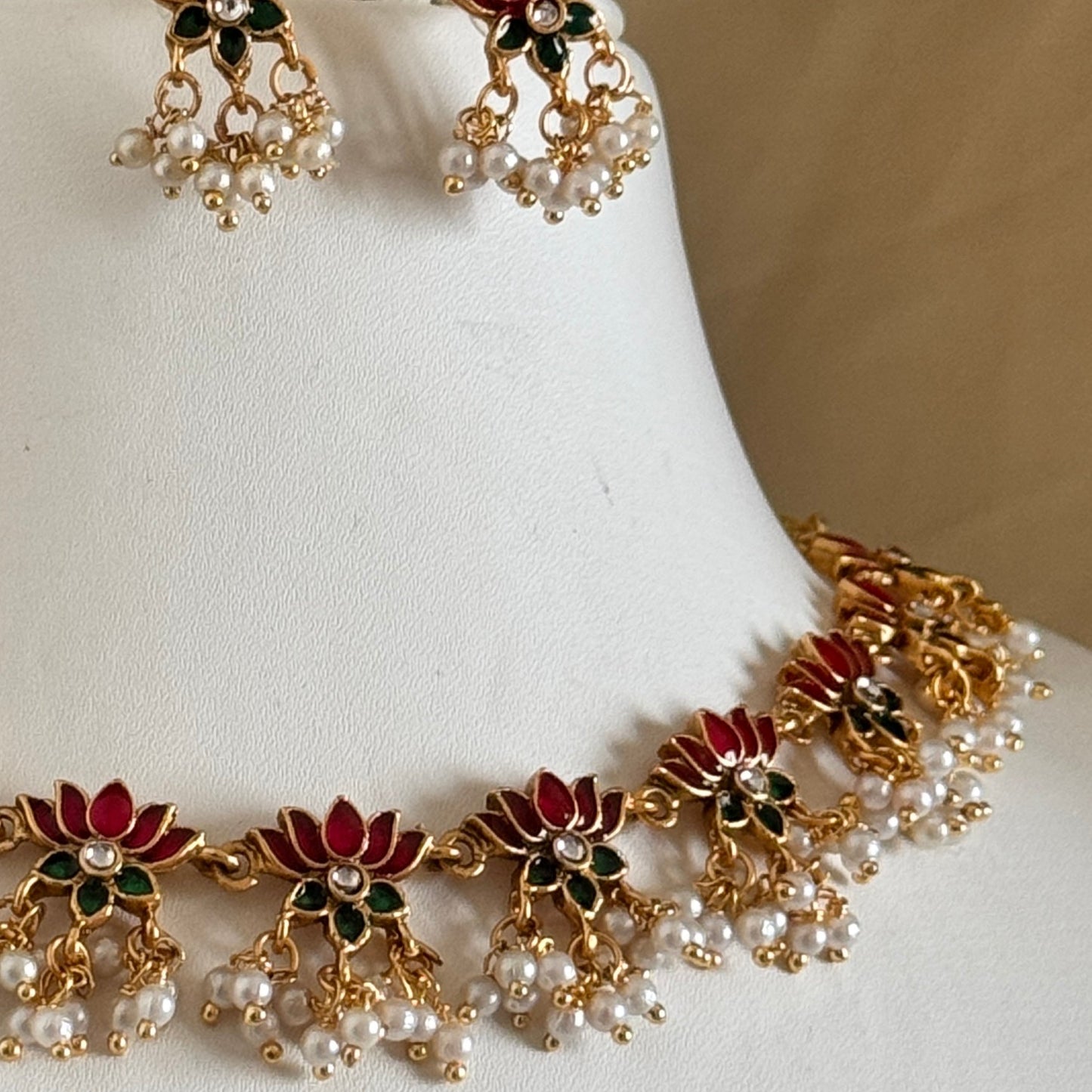 Lotus Pearl Necklace Set AN36