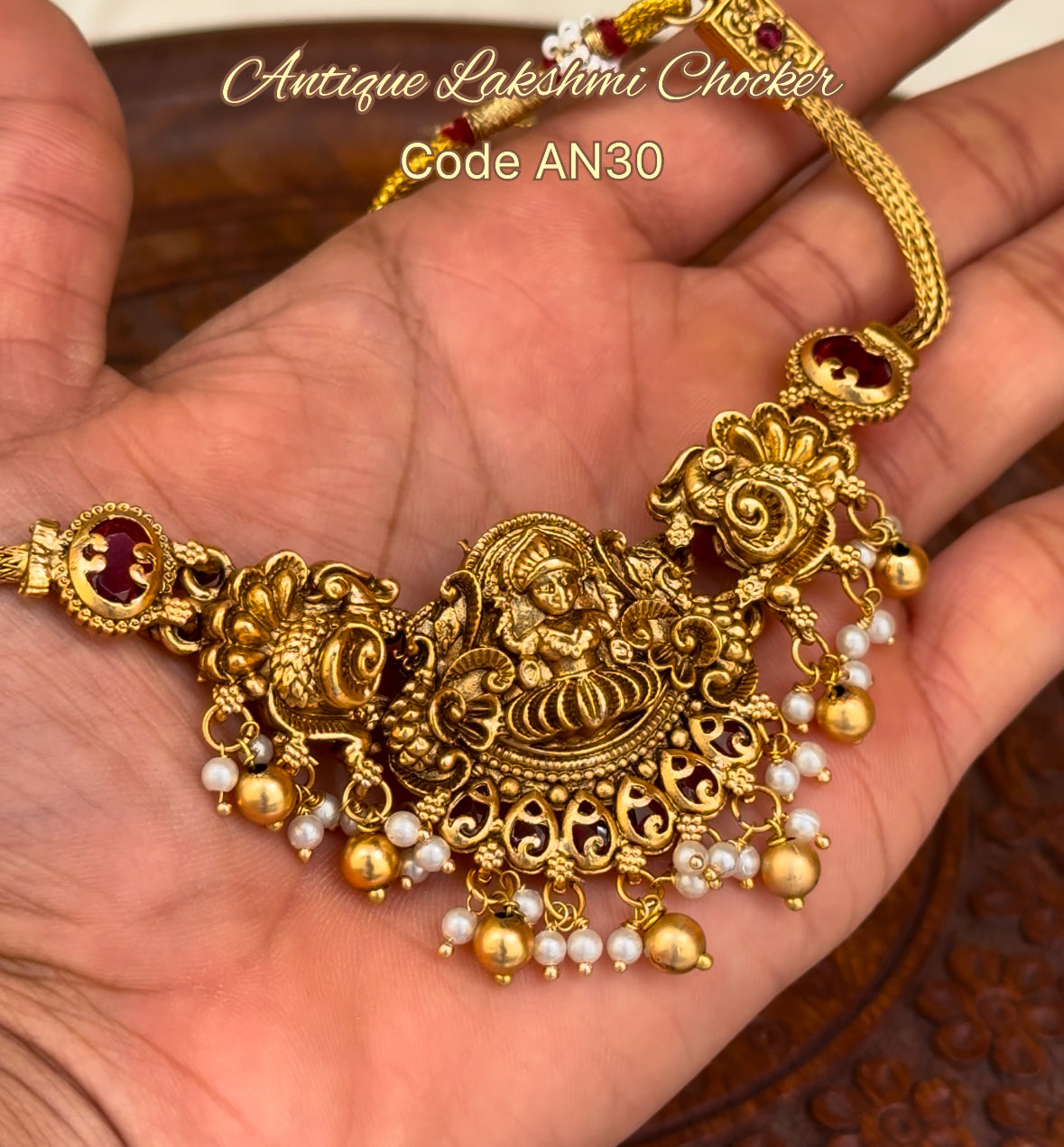 Antique Lakshmi Choker Set with Earrings AN30