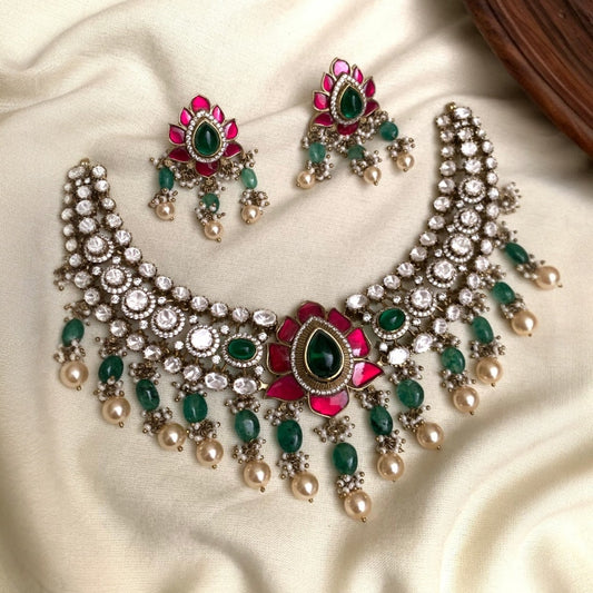 Pravika Luxe – Regal Blossom Necklace Set PL01