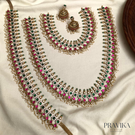 Pravika Luxe – Premium Bridal Temple Jewellery Set PL07