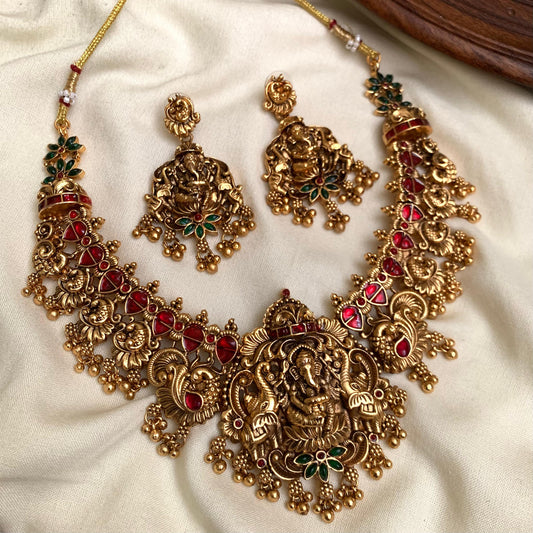 Antique Temple Goddess Ganesha Necklace Set AN99