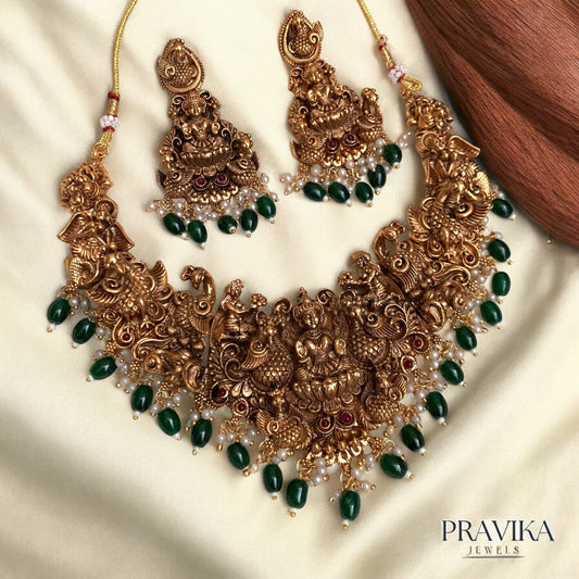 Antique Lakshmi Temple Necklace Set AN105