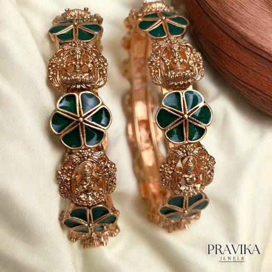 Antique Lakshmi Floral Kada Bangles AB21