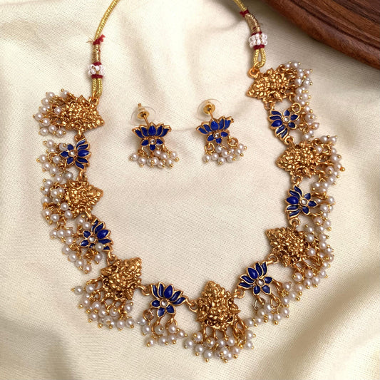 Lakshmi Temple Necklace Set AN107