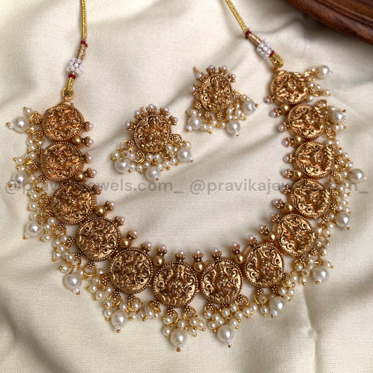 Antique Lakshmi Coin Necklace Set AN16