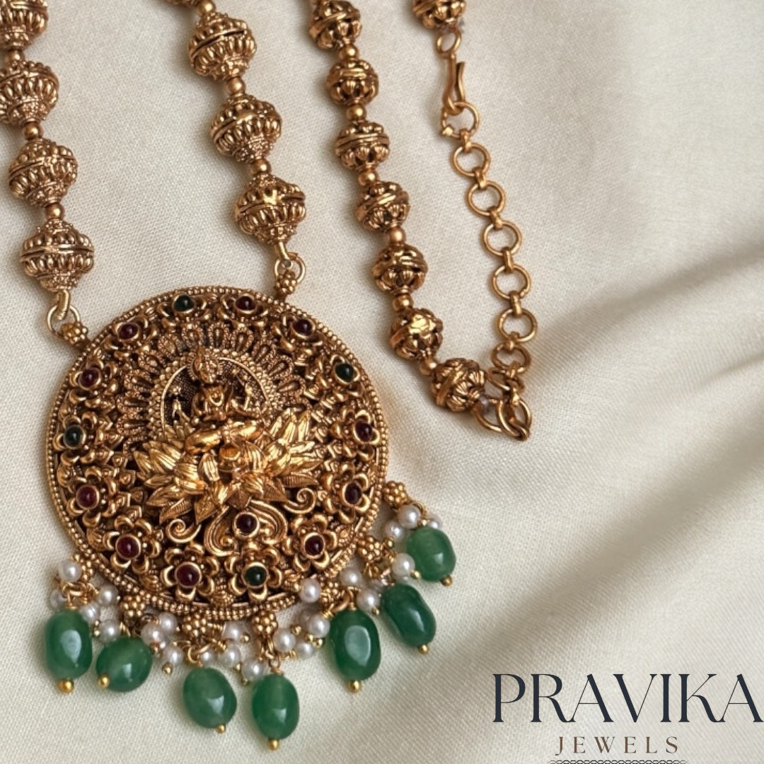 Antique Lakshmi Temple Necklace Set – AN44