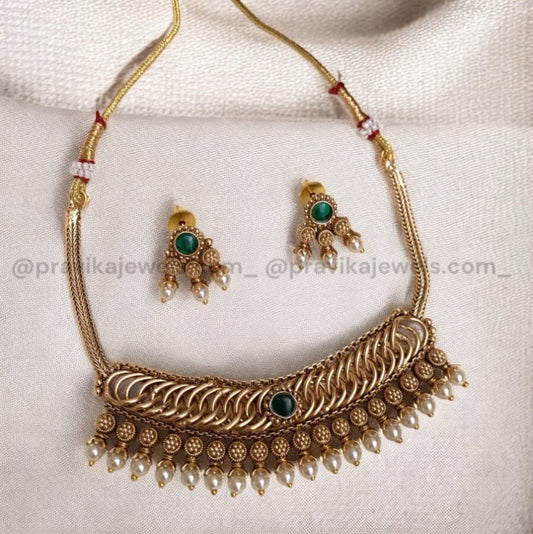 Ruby Pearl Antique Necklace AN09