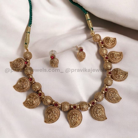 Antique Gold-Plated Temple Necklace AN10