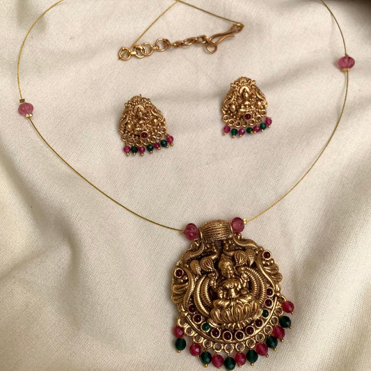 Invisible Lakshmi Temple Necklace Set IN17